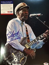 CHUCK BERRY Signed Photo 11x14 PSA/DNA#:Q86128