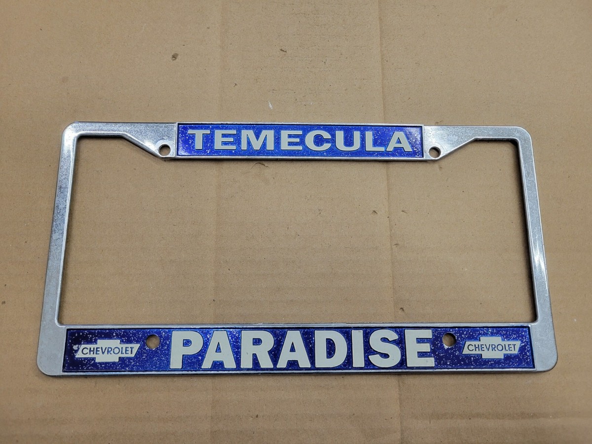 Paradise Chevy Temecula California CA Metal Vintage License Plate