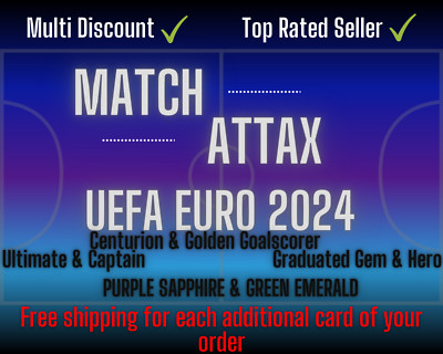 Topps UEFA Euro 2024 Match Attax - PURPLE SAPPHIRE & GREEN EMERALD zum Aussuchen
