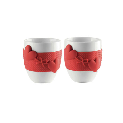 Set of 2 Guzzini Love Coffee Cups 11490055 Red - Picture 1 of 1
