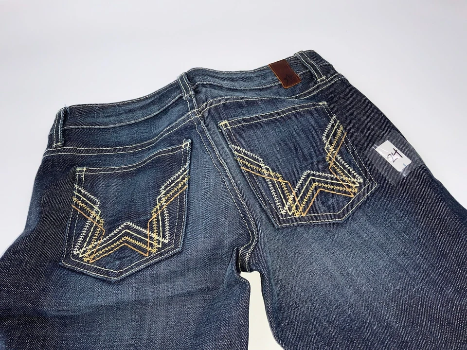 Pantalones de mezclilla People’s Liberation Karen Flare Bootcut talla 24 azul algodón EE. UU. Nuevos YGI B2-42 Foto 4 de 4