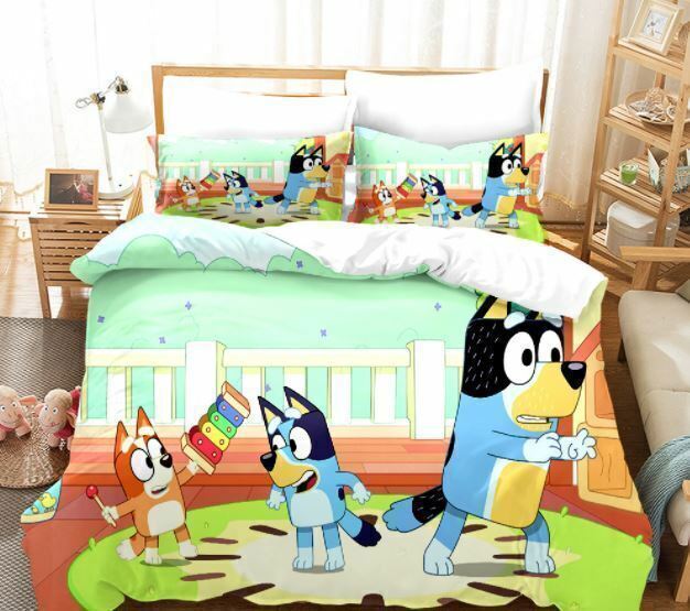 Kids' Girls Bluey 3D Bedding Set Quilt/Duvet Cover Single/Double/King