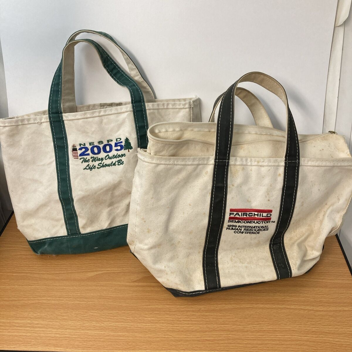 VTG Personalized LL Bean Boat And Tote Pair of Bags Canvas VTG Personalized LL Bean Boat And Tote Pair of Bags Canvas