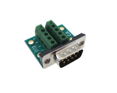 DB9 Male Signals Breakout Board Screw terminals Right angle Ultra thin