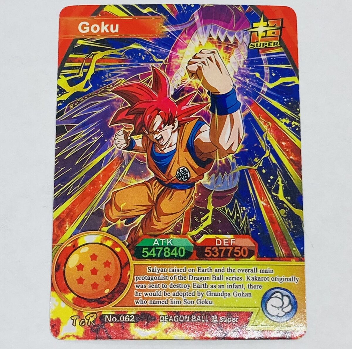 Goku - Dragon Ball Super Trading Card TCR No.062 7 Stars Goku - Dragon Ball Super Trading Card TCR No.062 7 Stars