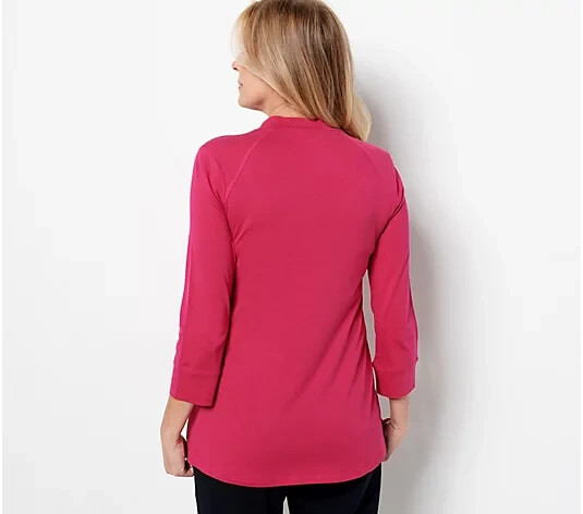 【EFFLORESCENCE】MOCKNECK LAYERED LOGO LOGO by Lori Goldstein | Tops | Logo Layers By Lori