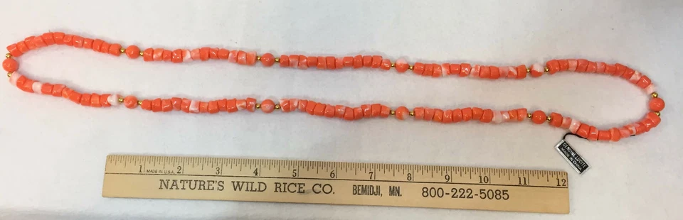 Orange Necklaces Genuine Lucite & Plastic Beads Lot 3 Gold Tone Metal White - Image 2 of 4
