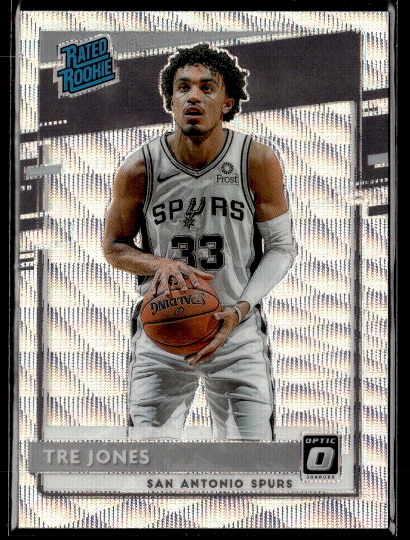 2020-21 Donruss Optic Tre Jones Wave Holo Rated Rookie RC #188 Spurs