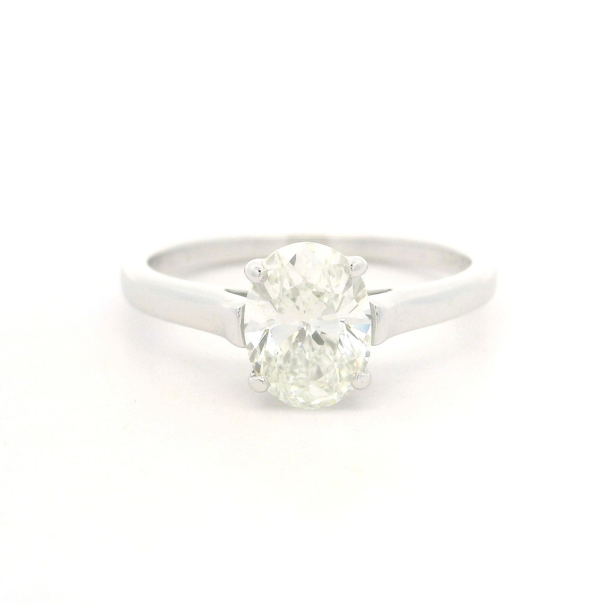Vintage Tiffany & Co. Platinum GIA 1.52ct Oval Diamond Solitaire