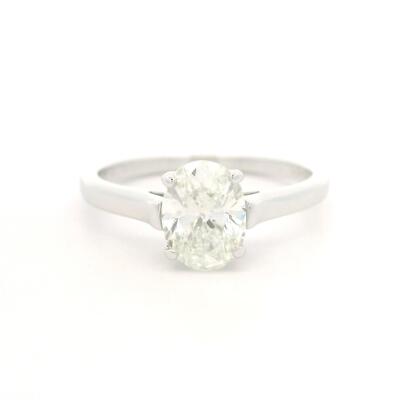 Vintage Tiffany Platinum GIA Oval Diamond Solitaire