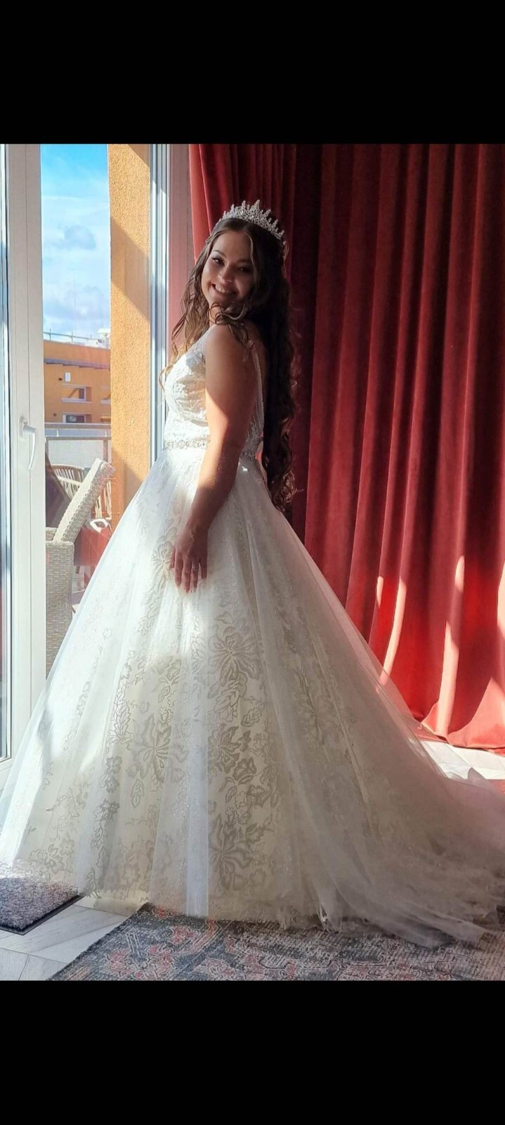 wedding dress white ivory gorgeous A line 