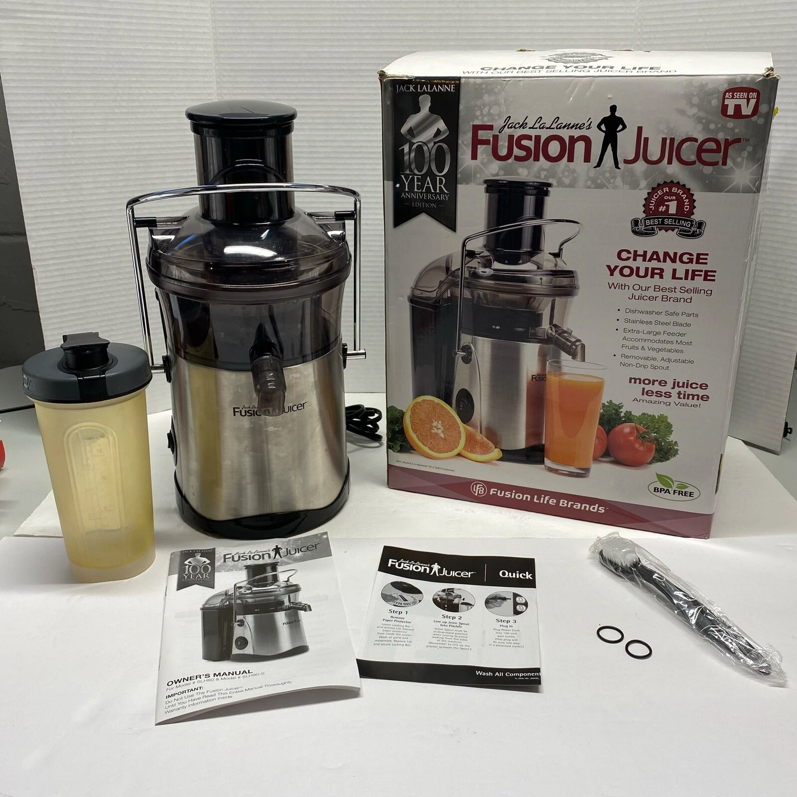 Jack LaLanne's Fusion Juicer SHL90 100th Anniversary Edition Stainless Steel