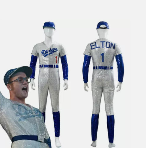 Rocketman Elton John Dodgers Baseball Sequin Cosplay Jumpsuit Costume Uniform UK - Picture 2 of 9