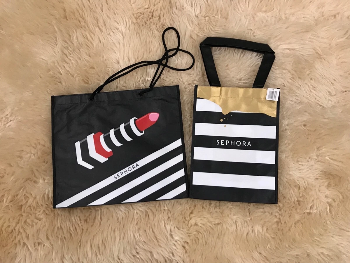 2 x New Sephora Limited Edit Eco Friendly Reusable Tote Shoulder Bag Gold Splash