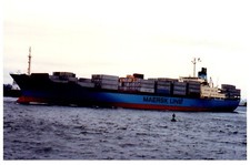 Chastine Maersk (1970) Line Container Ship Boat Photo VTG 4x6" IMO 9219800