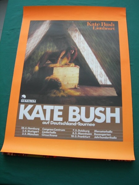KATE BUSH RARE ORIGINAL CONCERT POSTER "LIONHEART TOUR" DEUTSCHLAND 1979