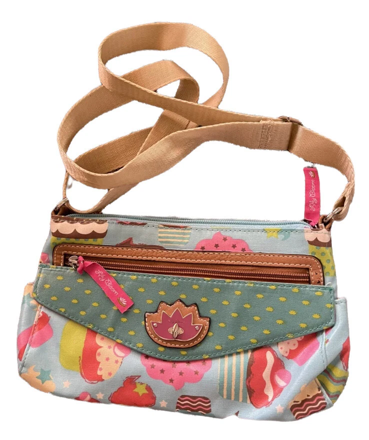 Lily Bloom Cupcakes Purse Bag Crossbody Adjustable Straps Easy