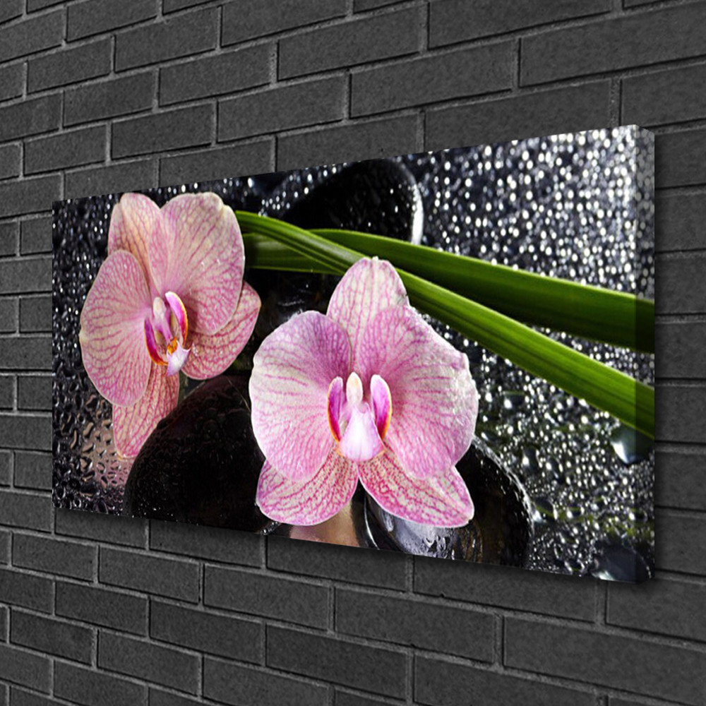 Impression sur toile florale 100x50 cm résistante aux UV avec cadre en bois