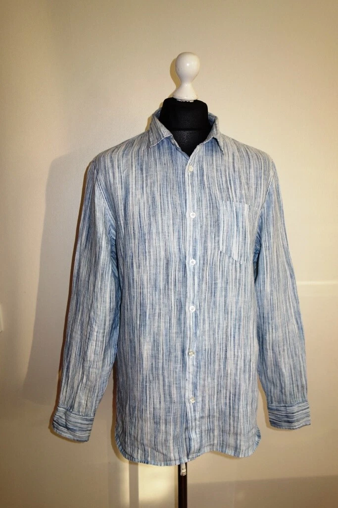 Jachs Men's Shirt 100% Linen Size L