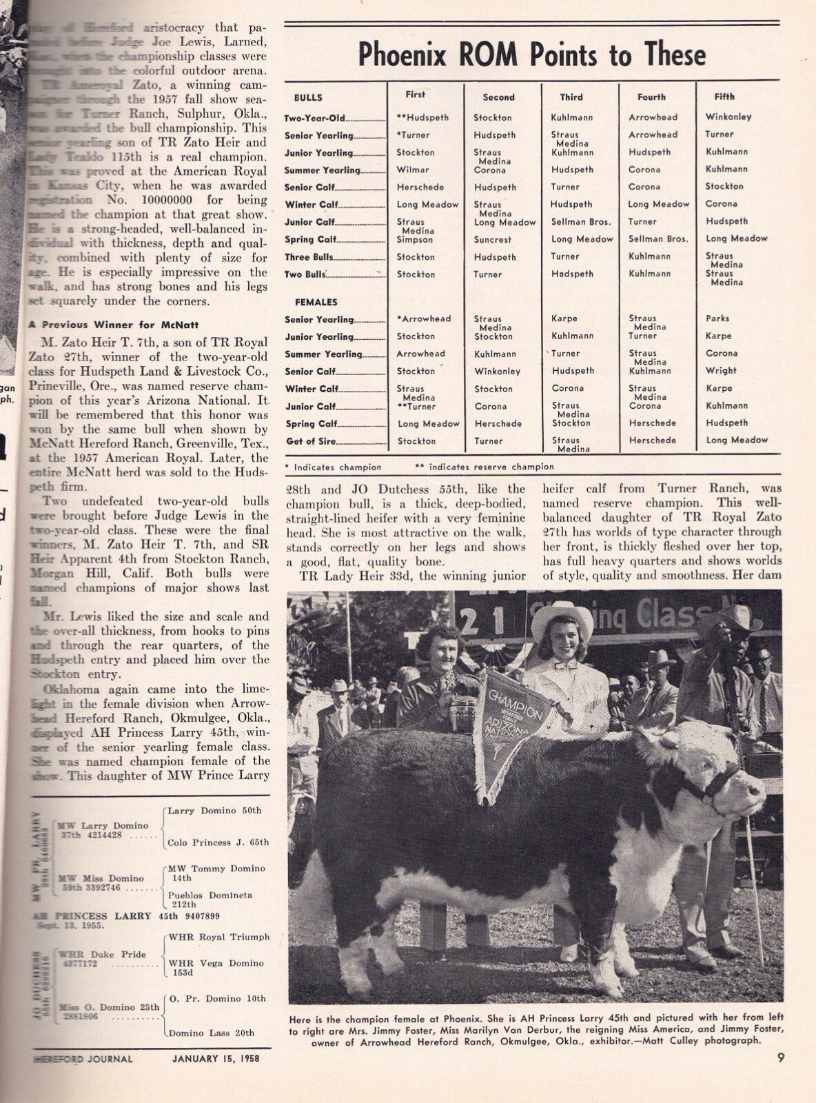 The American Hereford Journal Magazine, January 15, 1958 eBay