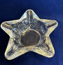 Vintage Clear Glass STAR shape Ashtray …6.5”