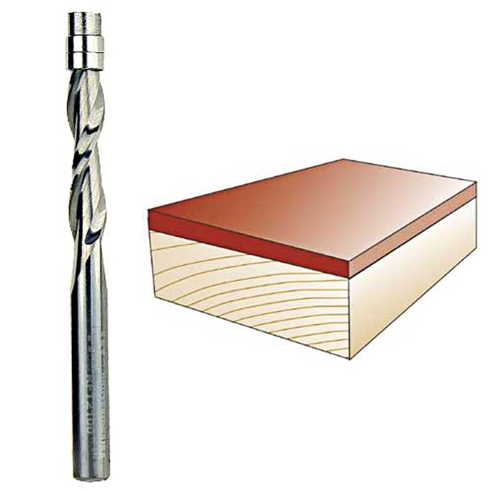 Whiteside Spiral Upcut Flush Trim Bit, 1/4 in. SH x 1/4 in. CD x 1 in. CL RFT2100
