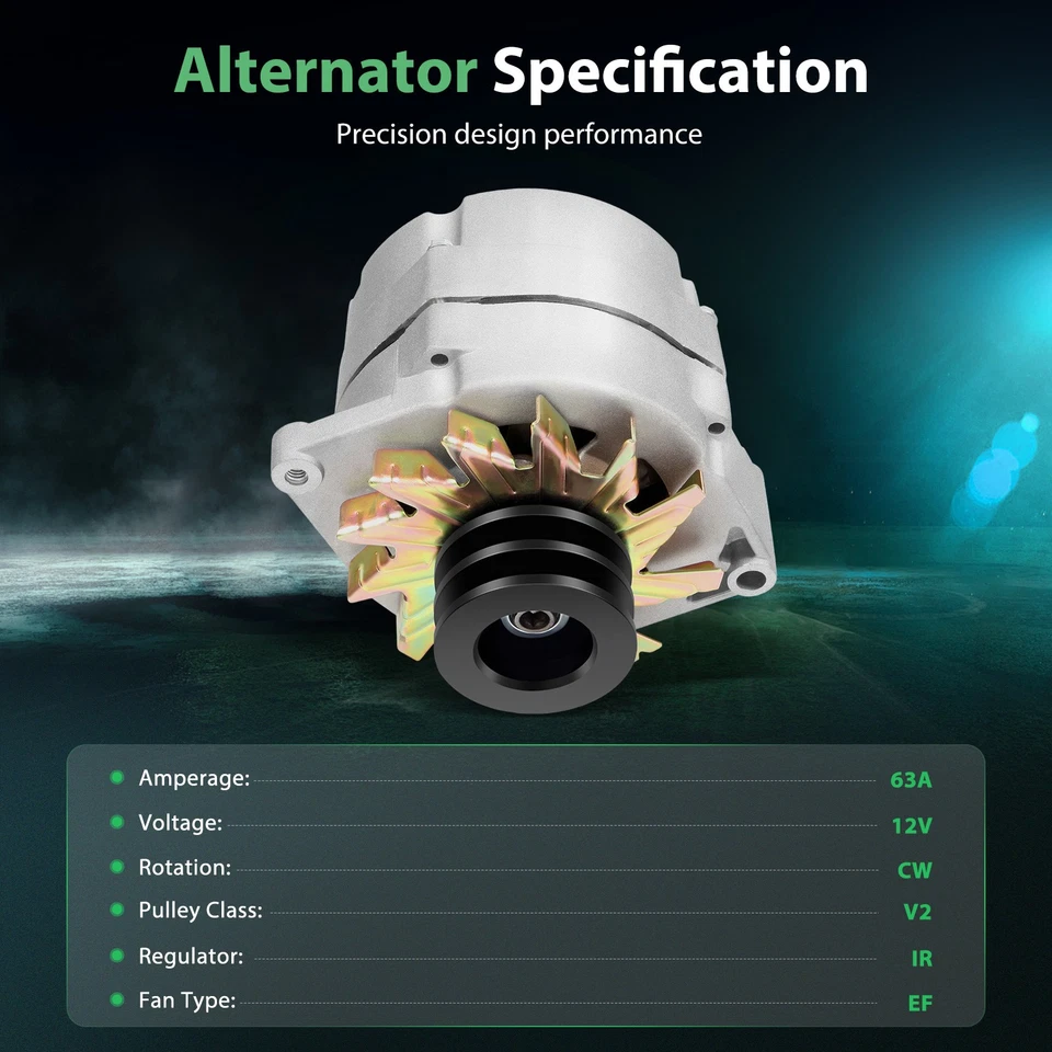 12 V Alternator Tractor W/Pully For 1976-1985 Chevrolet G20 Pickup ADR0183 - Image 2 of 4