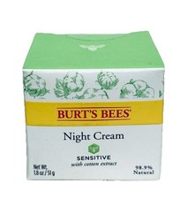 Burt's Bees Sensitive Night Cream With Cotton Extract 1.8 Oz 50g - NEW IN BOX