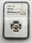 1956-D Roosevelt Silver Dime 10C NGC MS66 FT Full Torch Gem US 90% Coin BM1