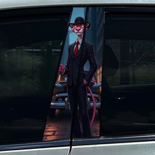 2pcs Angry Anime Kaninchen Ente Tiger Auto B S&auml;ulen Zentrum S&auml;ulen Aufkleber