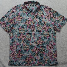Chubbies Polo Shirt Mens Large Multicolor Floral Golf Performance Stretch