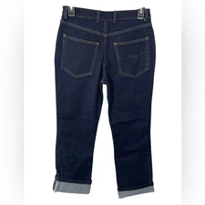 NEW SER.O.YA Cropped Jeans Straight Leg Size 25 Dark Blue Wash Denim