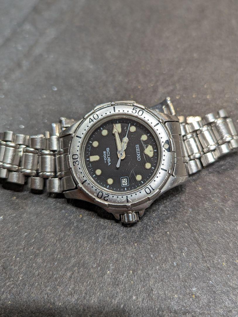 腕時計 SEIKO SCUBA200m Seiko Scuba 200m Diver Watch 36mm Quartz Battery Replaced Vintage
