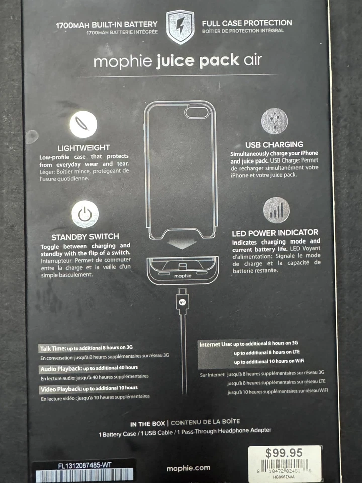Mophie Juice Pack Air 100% Battery Case for Apple iPhone 5 / 5S / SE (1st Gen) - Image 2 of 4