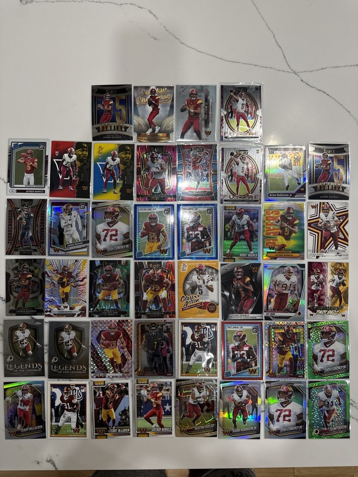 Jayden Daniels Commanders Optic RR Select Conerly Lane Amos RC Monk 44-card lot