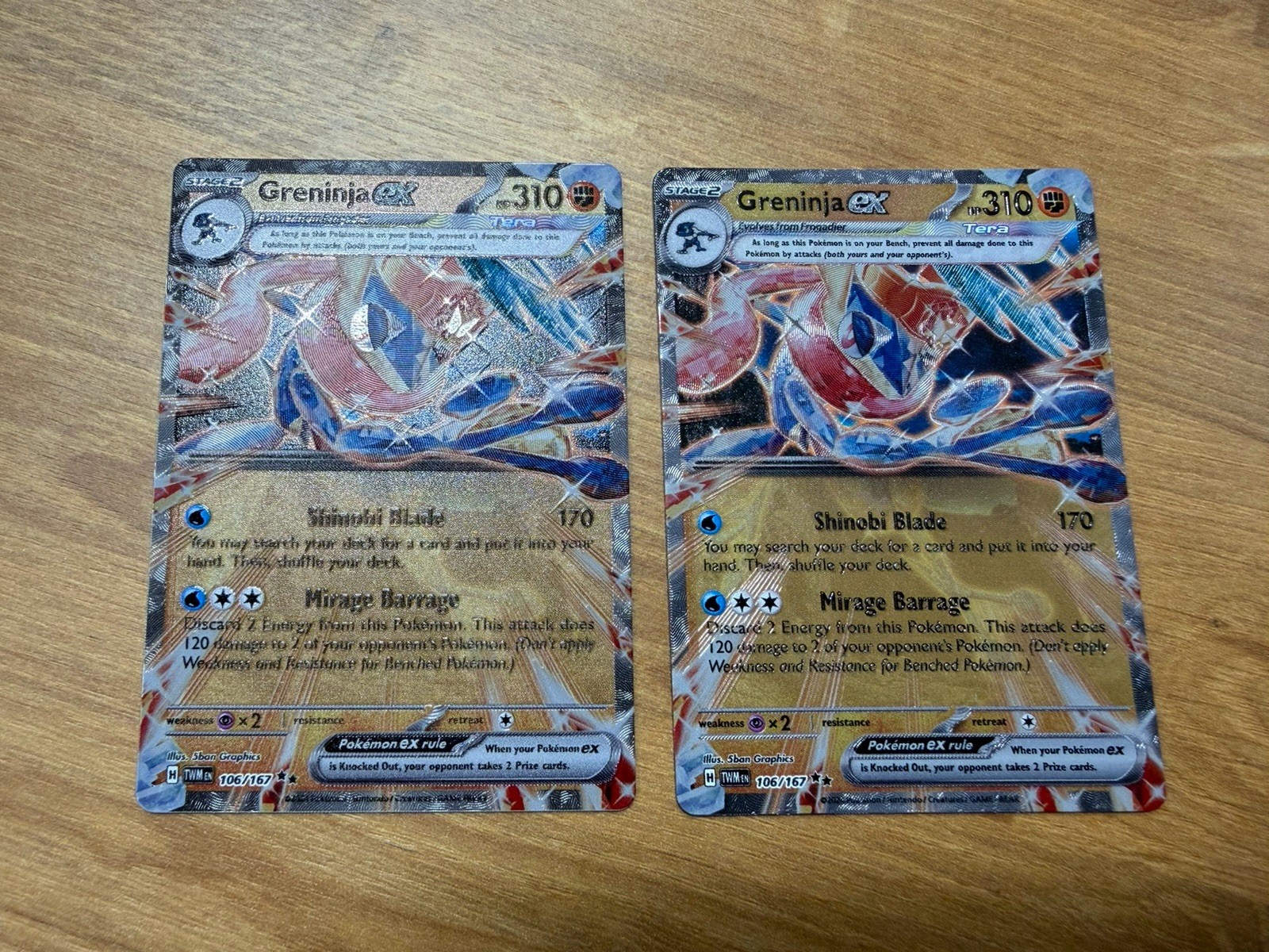 2x Greninja ex 106/167 Metal Promo Twilight Masquerade Pokemon NM Pokemon Card
