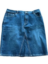 Venezia Jeans Co Denim Skirt Cotton Stretch 5 Pocket Size 18 W39  L24  Y2K