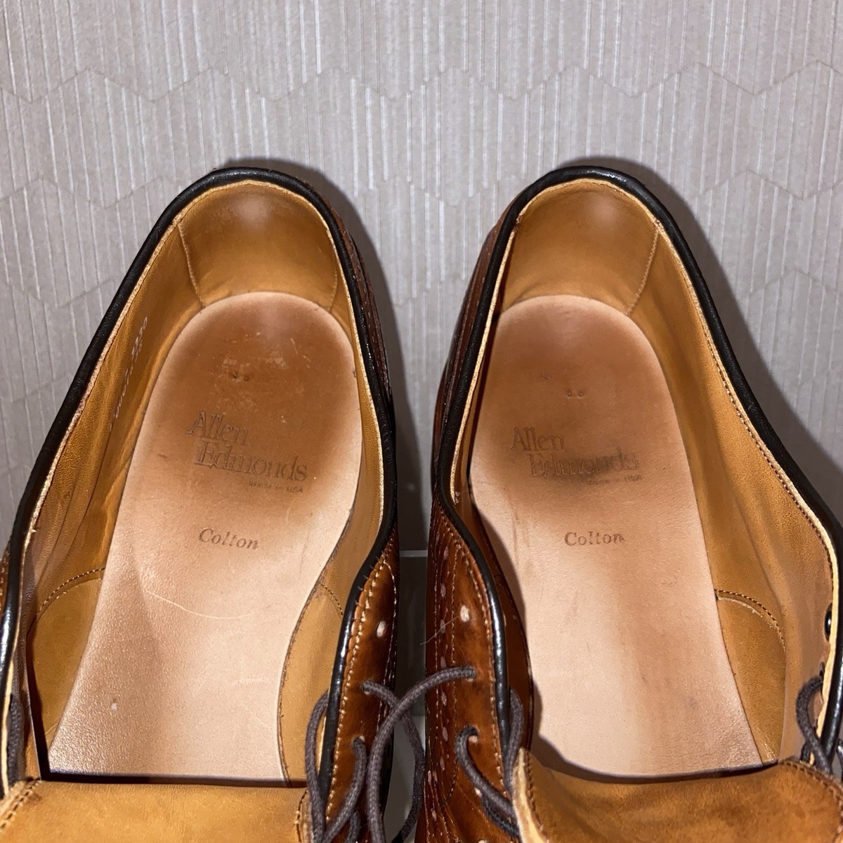 Sz 11- Allen Edmonds Colton Captoe Brogue Dress Shoes Brown 