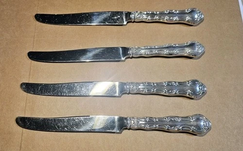 GORHAM STRASBOURG STERLING SILVER DINNER KNIVES (SET OF 4) NO MONO -Set A