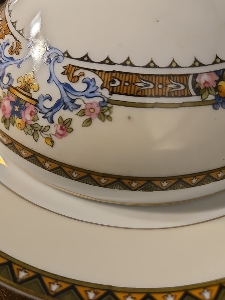 Vintage Noritake Adonis round covered butter or cheese dish w/strainer ...