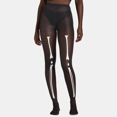 Way to Celebrate Womens Halloween 2 Pair Skeleton Fashion and Fishnet Tights NEW