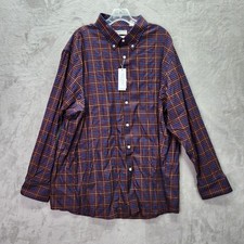 Roundtree Yorke Gold Label Mens XXL Non Iron Perfect Plaid Button Up Shirt