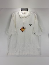 Jack Daniels Old No. 7 Whiskey Cutter & Buck Work Golf Polo Shirt Men XL White