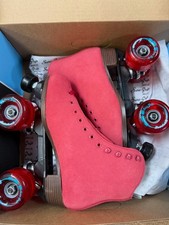 New Sure Grip Boardwalk Red Suede roller skates size 6 fits womens 7-7.5