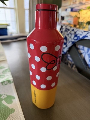 Disney Parks Minnie Mouse 16oz Corkcicle Canteen Water Bottle Stainless Steel EC