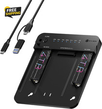 M.2 NVMe SATA HDD SSD Docking Station USB-C 10Gbps Dual Bay Clone Reader