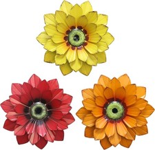 Metal Flower Wall Art Hanging Decor Outdoor Garden Fence Patio Yard Sculpture