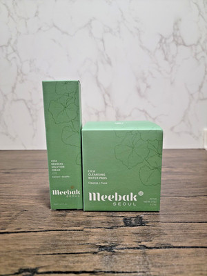 Meebak Seoul Cica Cleansing Water Pads + Redness Solution Sunscreen SPF 50