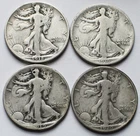 1916, 1918-S, 1919, 1920 Walking Liberty Silver Half Dollars G/F, Four 50C coins