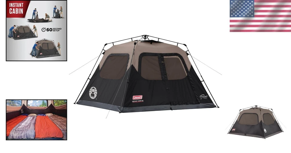 Carpa de cabina instantánea para 6 - Configuración rápida, diseño resistente a la intemperie, espaciosa y portátil Foto 2 de 4